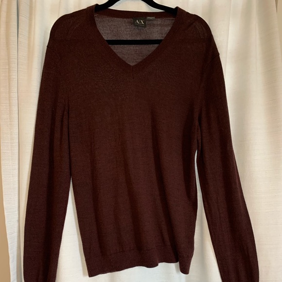 Armani Exchance Burgandy V-Neck - Picture 2 of 8